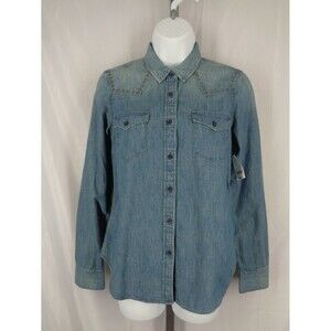 Gap 1969 Studded Western Denim Jean Shirt Size XS New